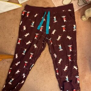Aerie Kids Burgundy Joggers with Playful Print